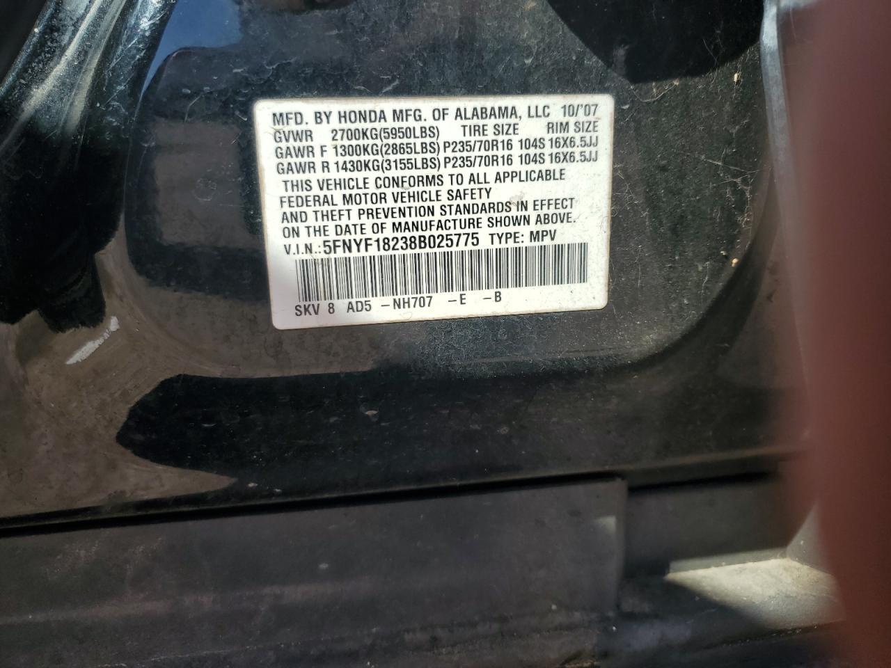 2008 HONDA PILOT