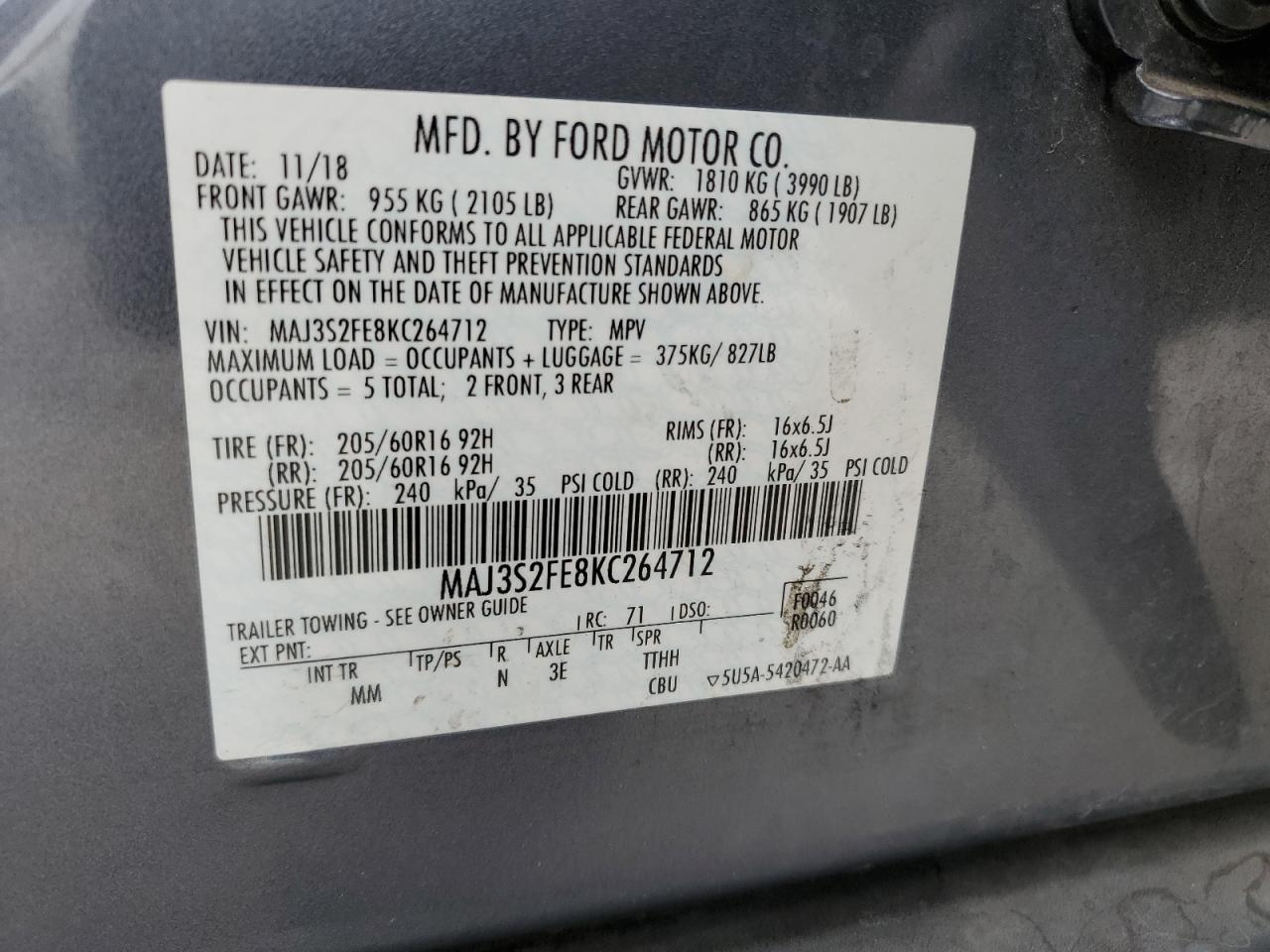 2019 FORD EcoSport