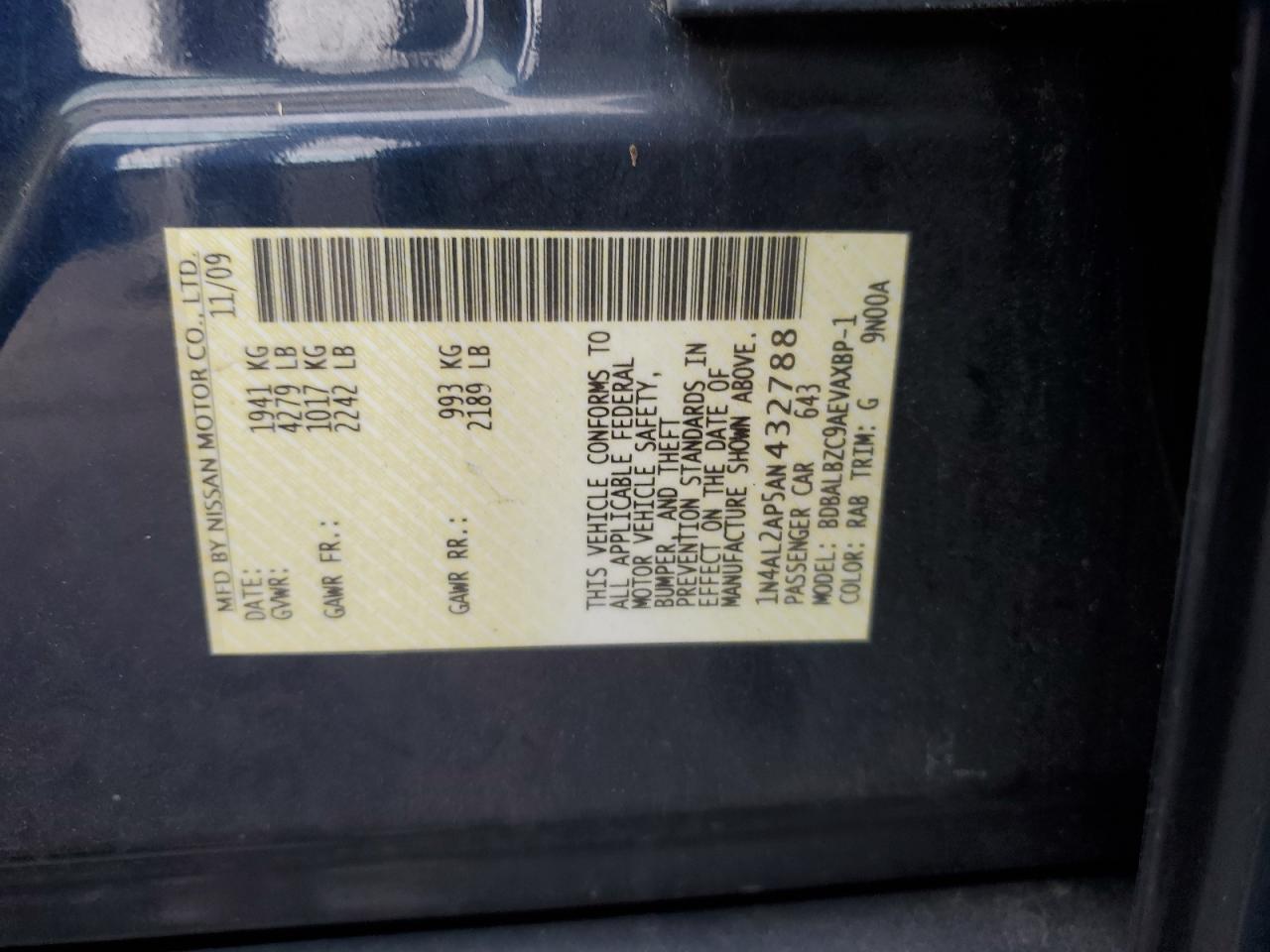 2010 NISSAN ALTIMA
