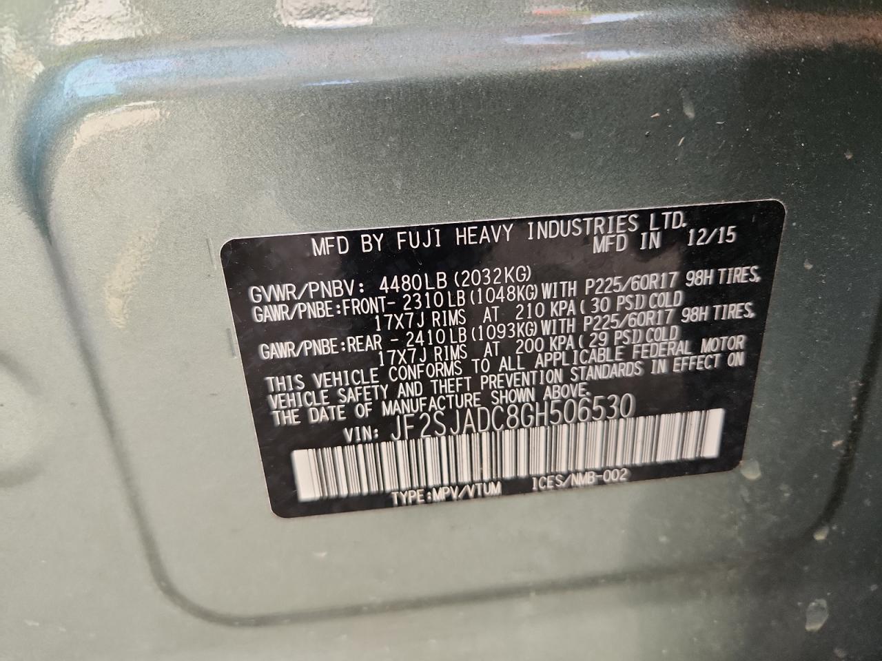 2016 SUBARU FORESTER
