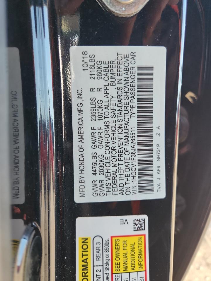 2018 HONDA ACCORD