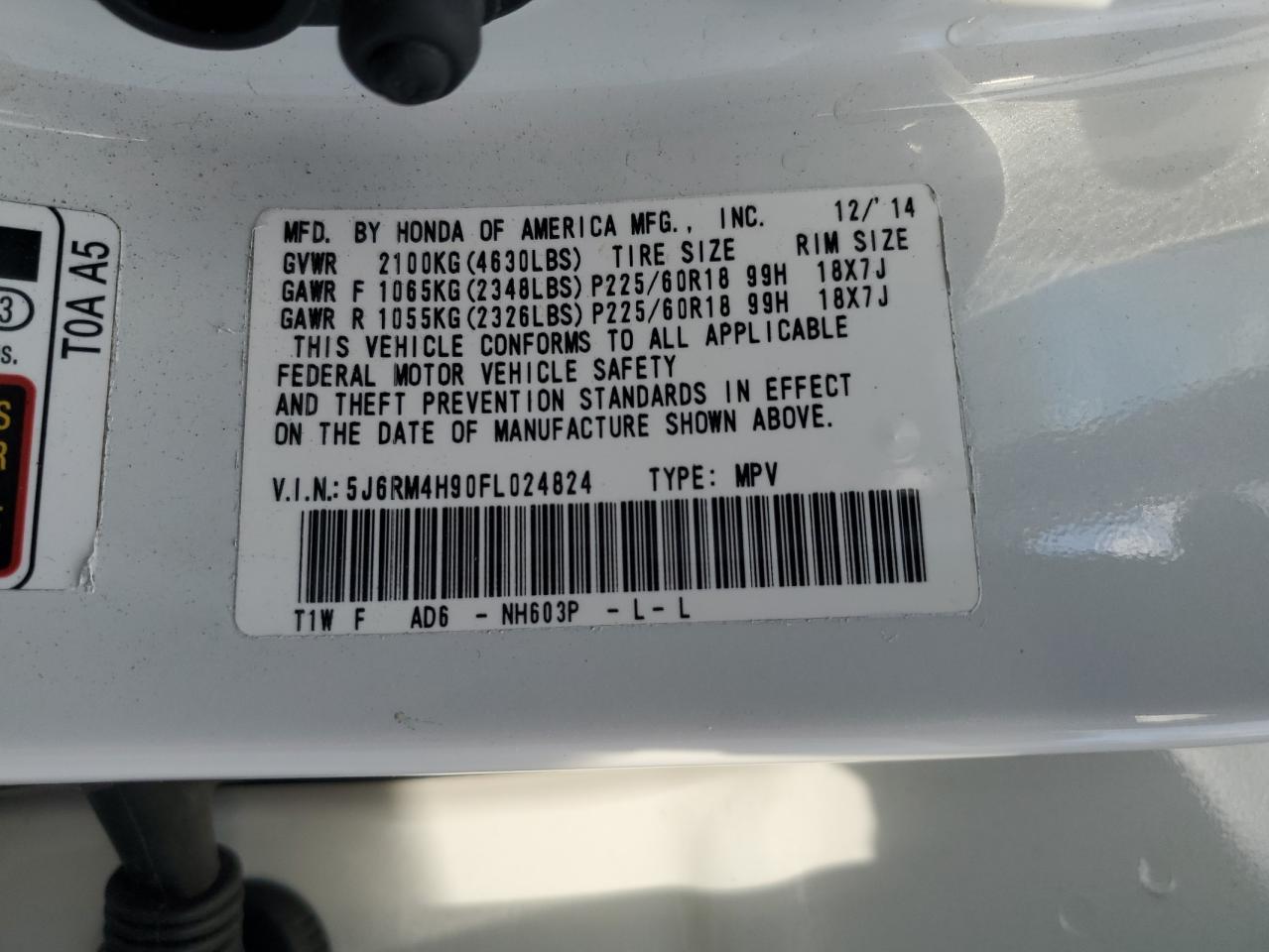 2015 HONDA CR-V