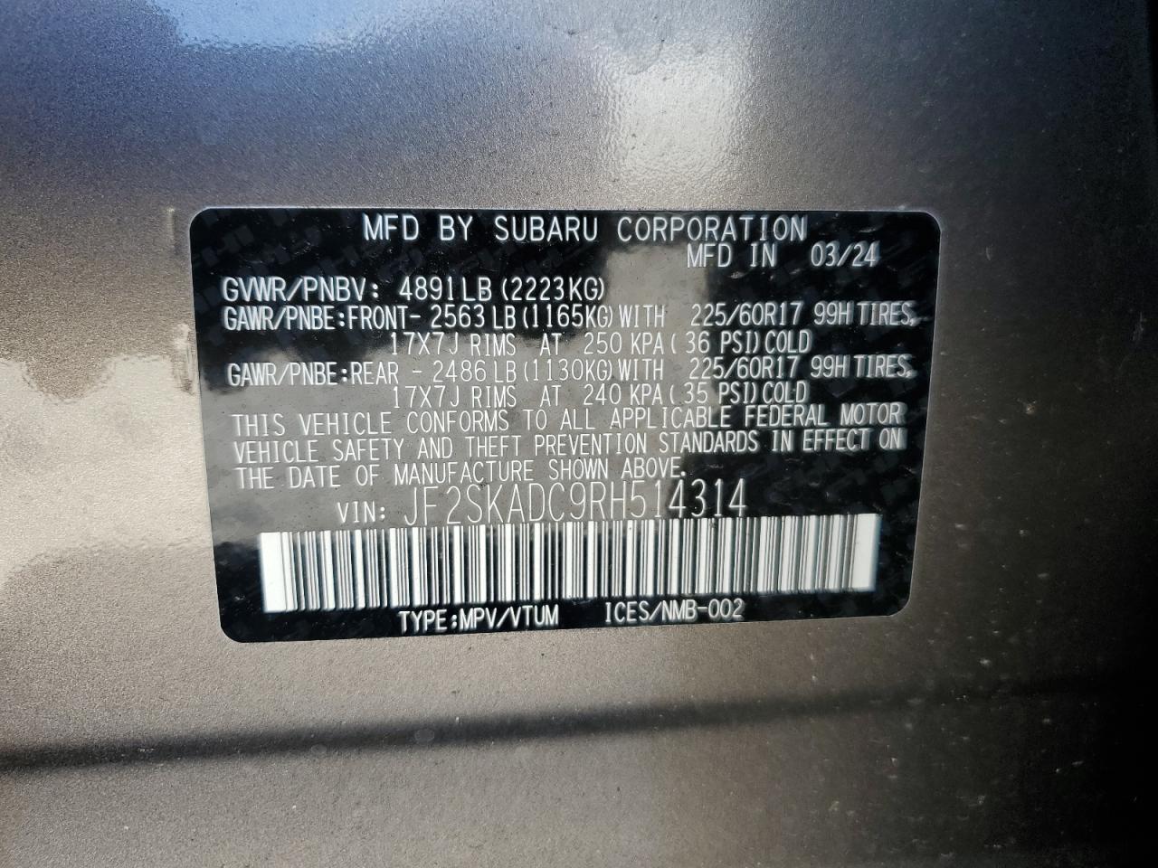 2024 SUBARU FORESTER