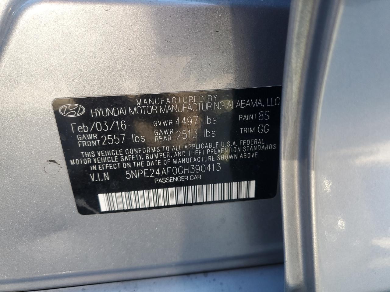 2016 HYUNDAI SONATA