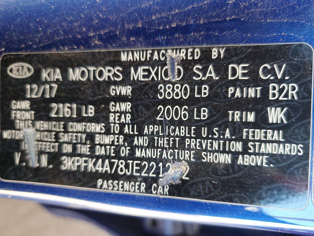 2018 KIA FORTE