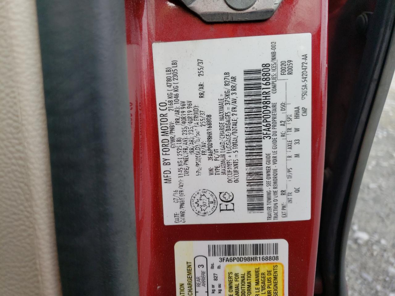 2017 FORD FUSION