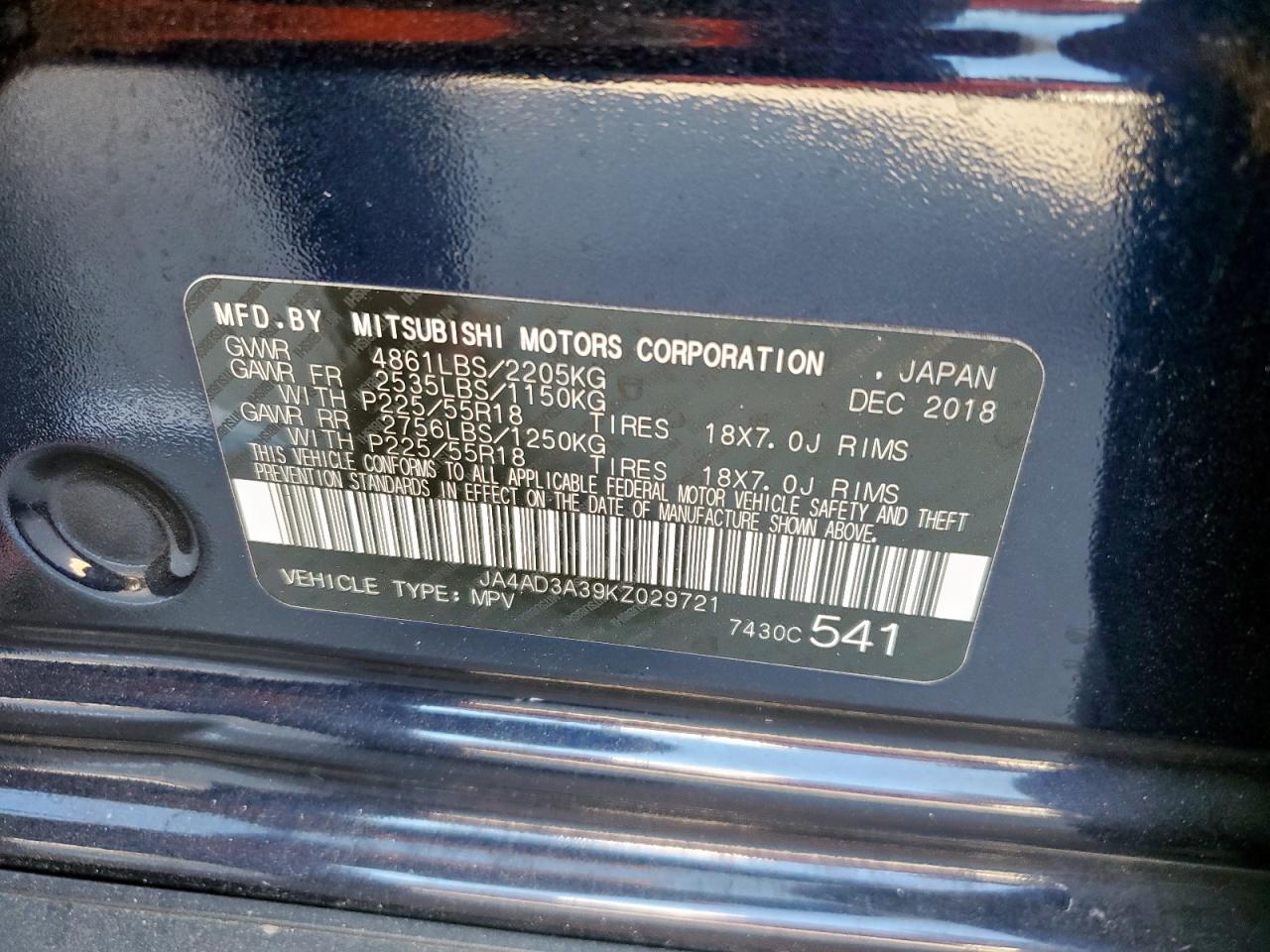 2019 MITSUBISHI outlander