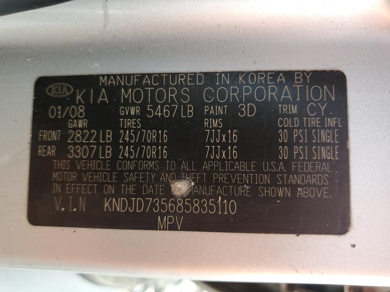 2008 KIA SORENTO