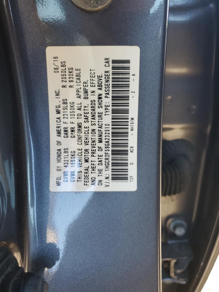2016 HONDA ACCORD