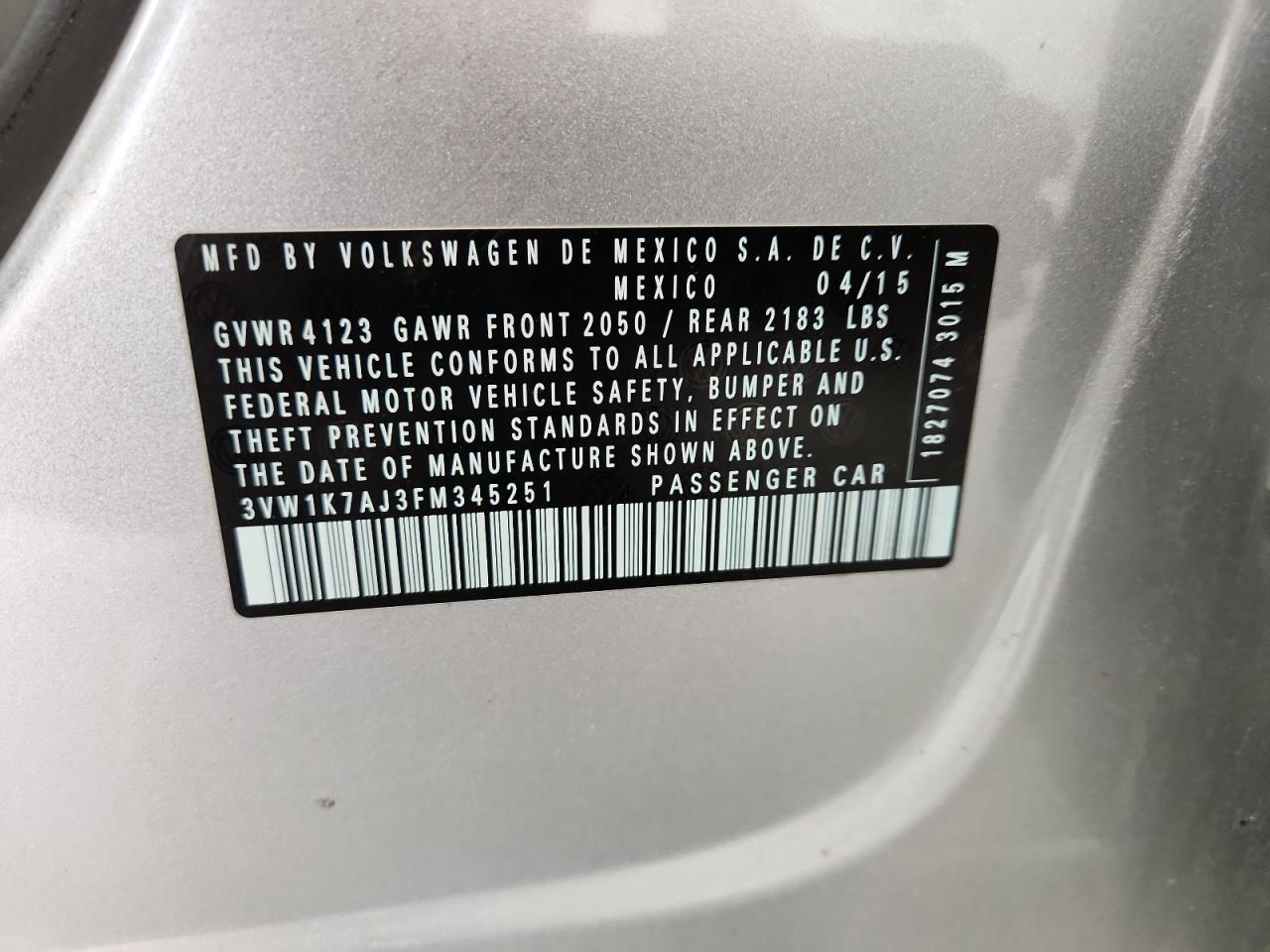 2015 VOLKSWAGEN JETTA