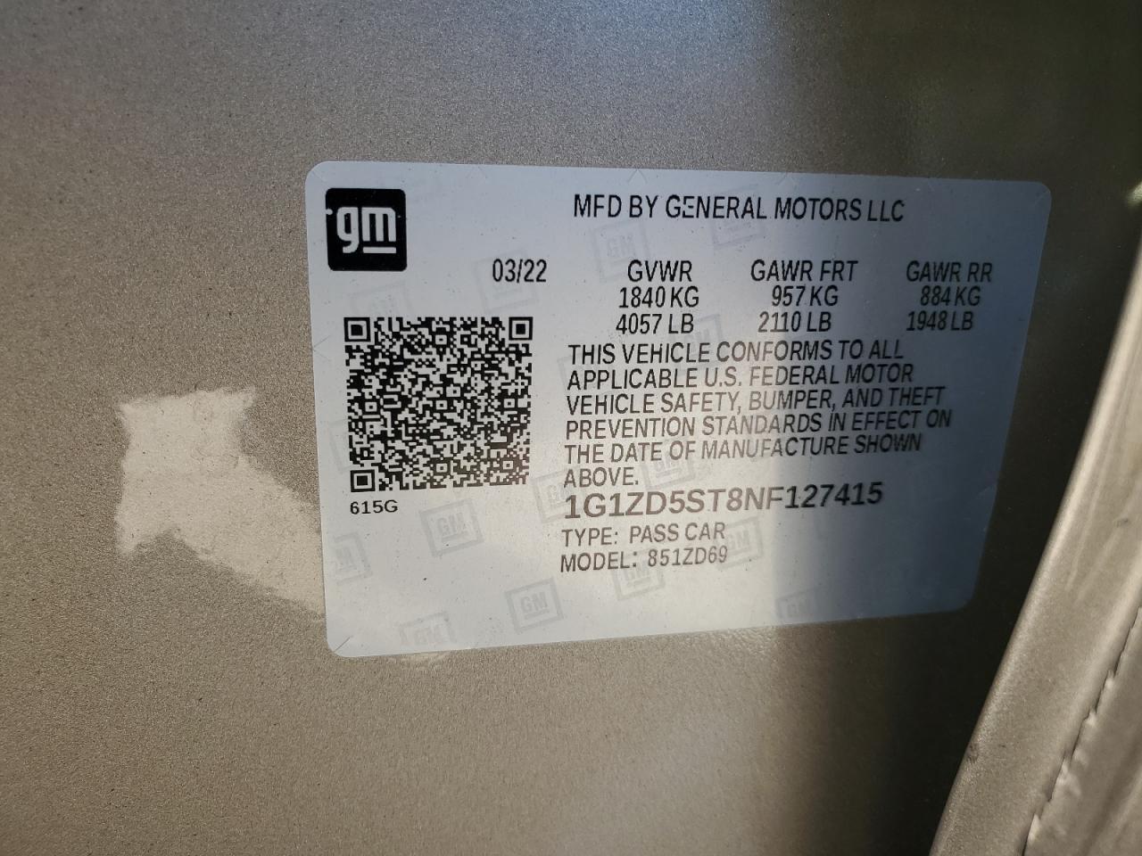 2022 CHEVROLET MALIBU