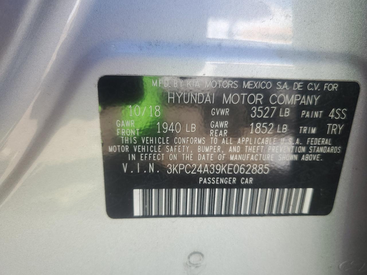 2019 HYUNDAI ACCENT