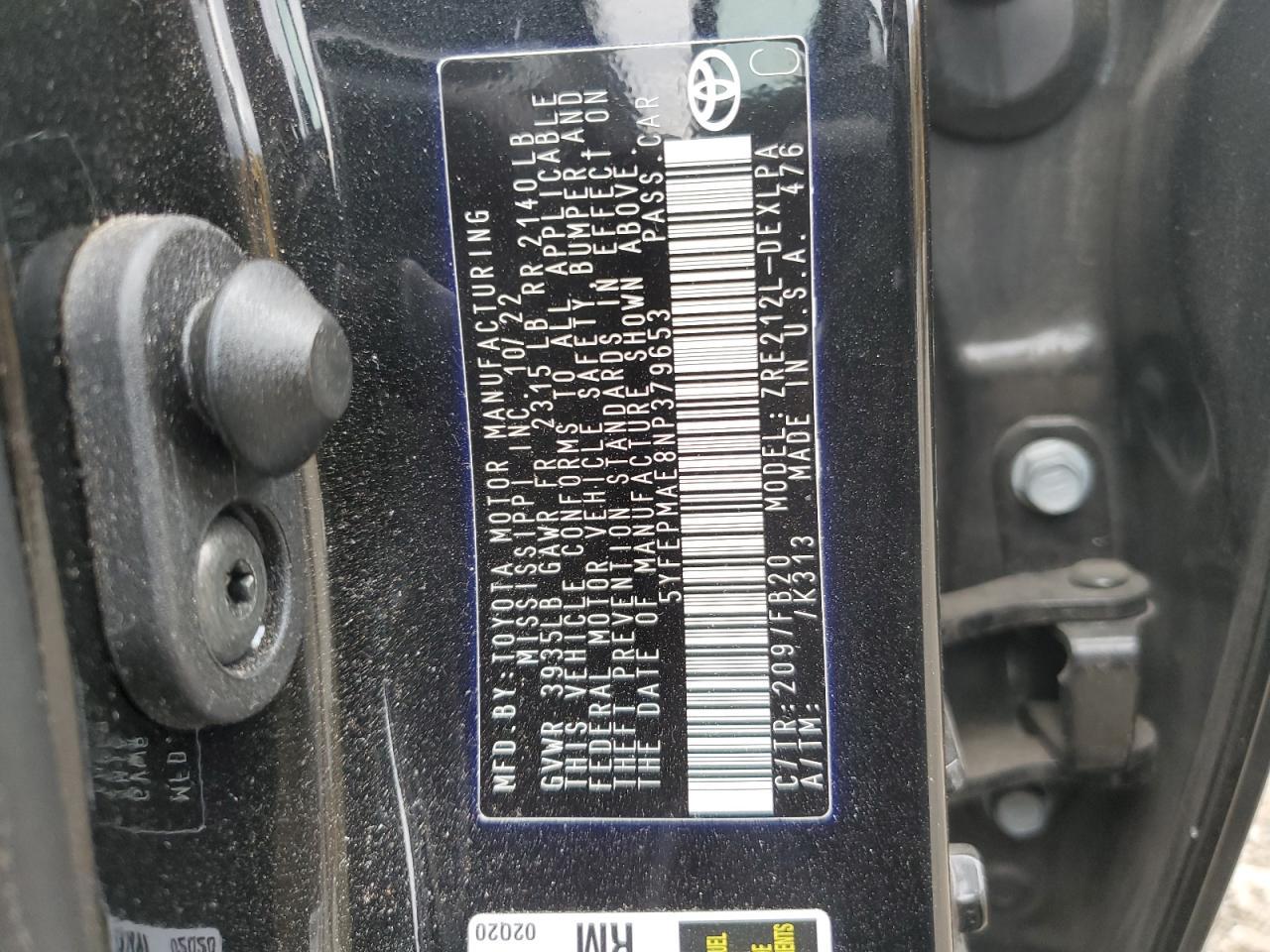 2022 TOYOTA COROLLA