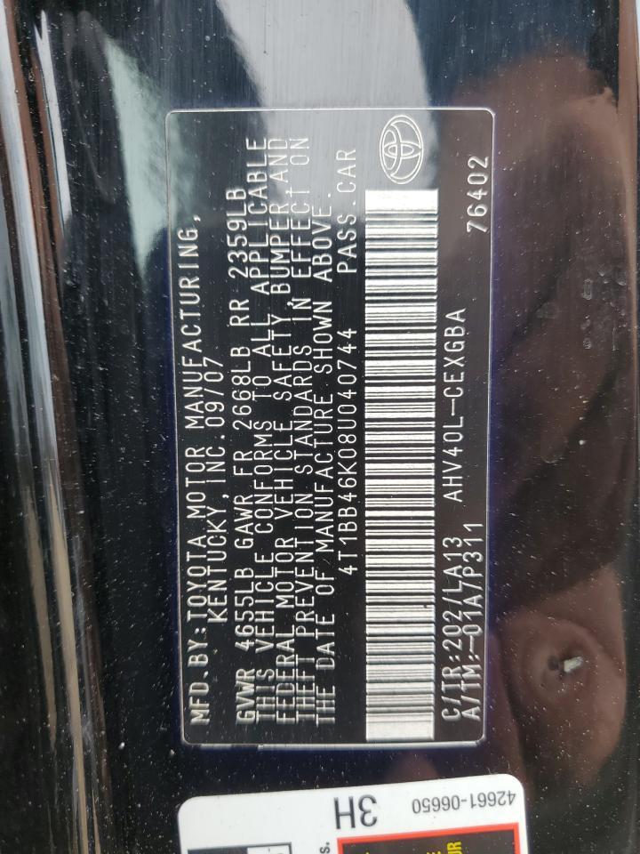 2008 TOYOTA CAMRY