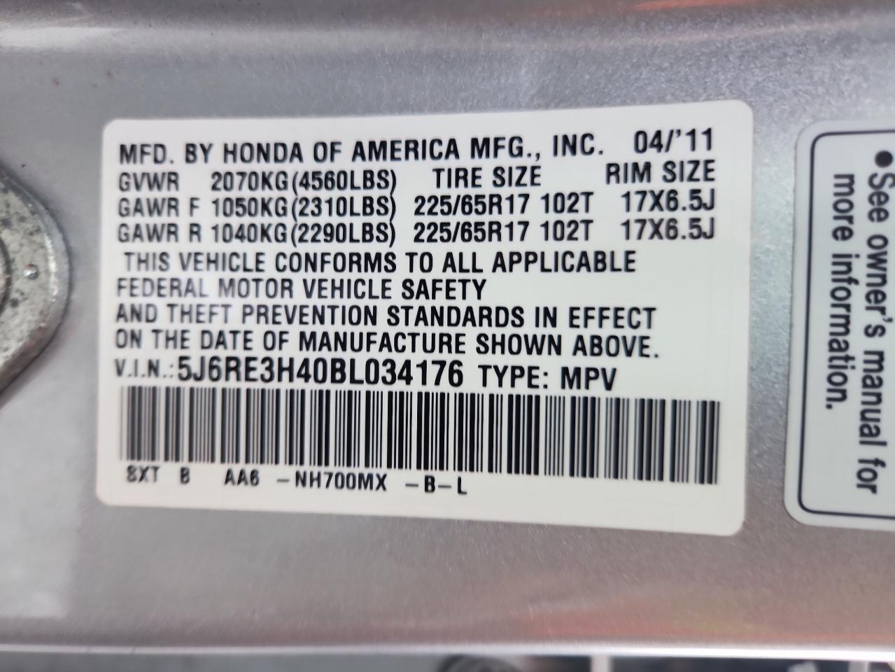 2011 HONDA CR-V