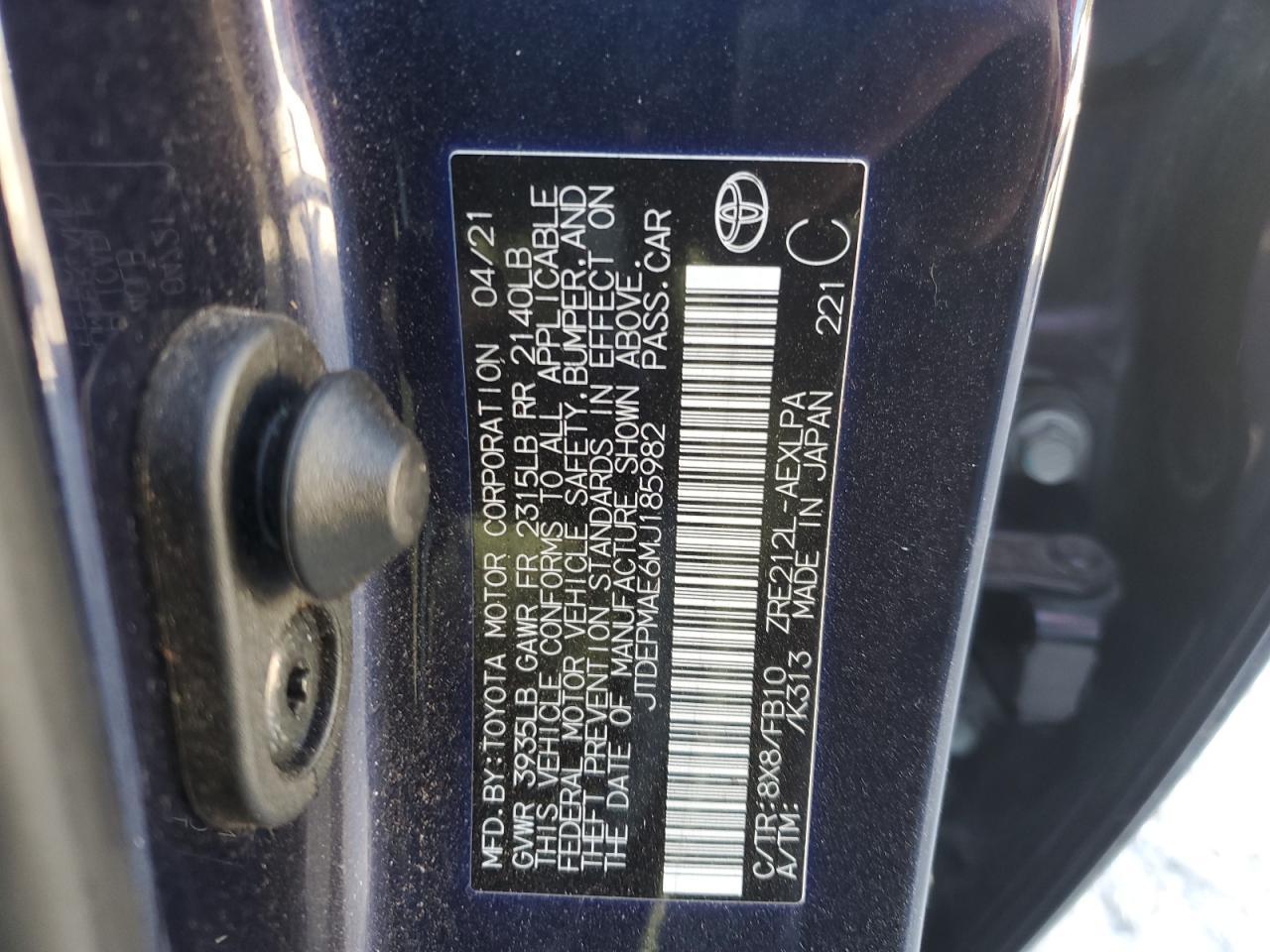 2021 TOYOTA COROLLA
