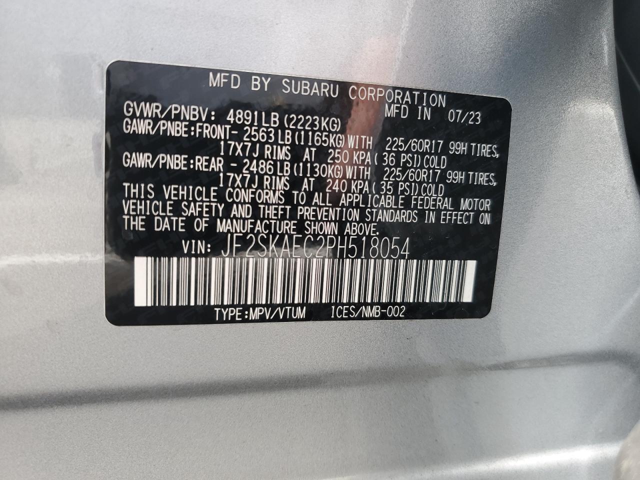 2023 SUBARU FORESTER