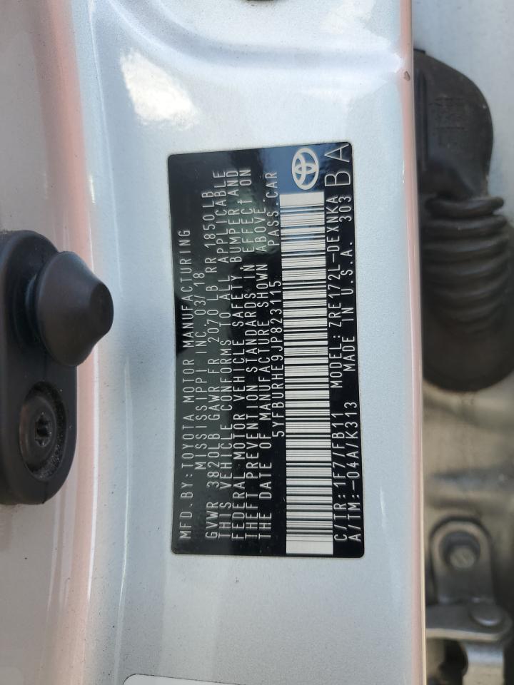 2018 TOYOTA COROLLA