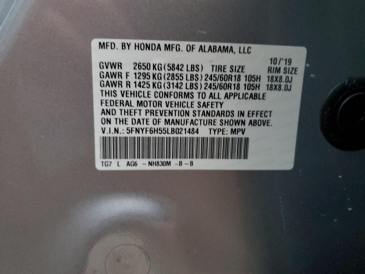 2020 HONDA PILOT
