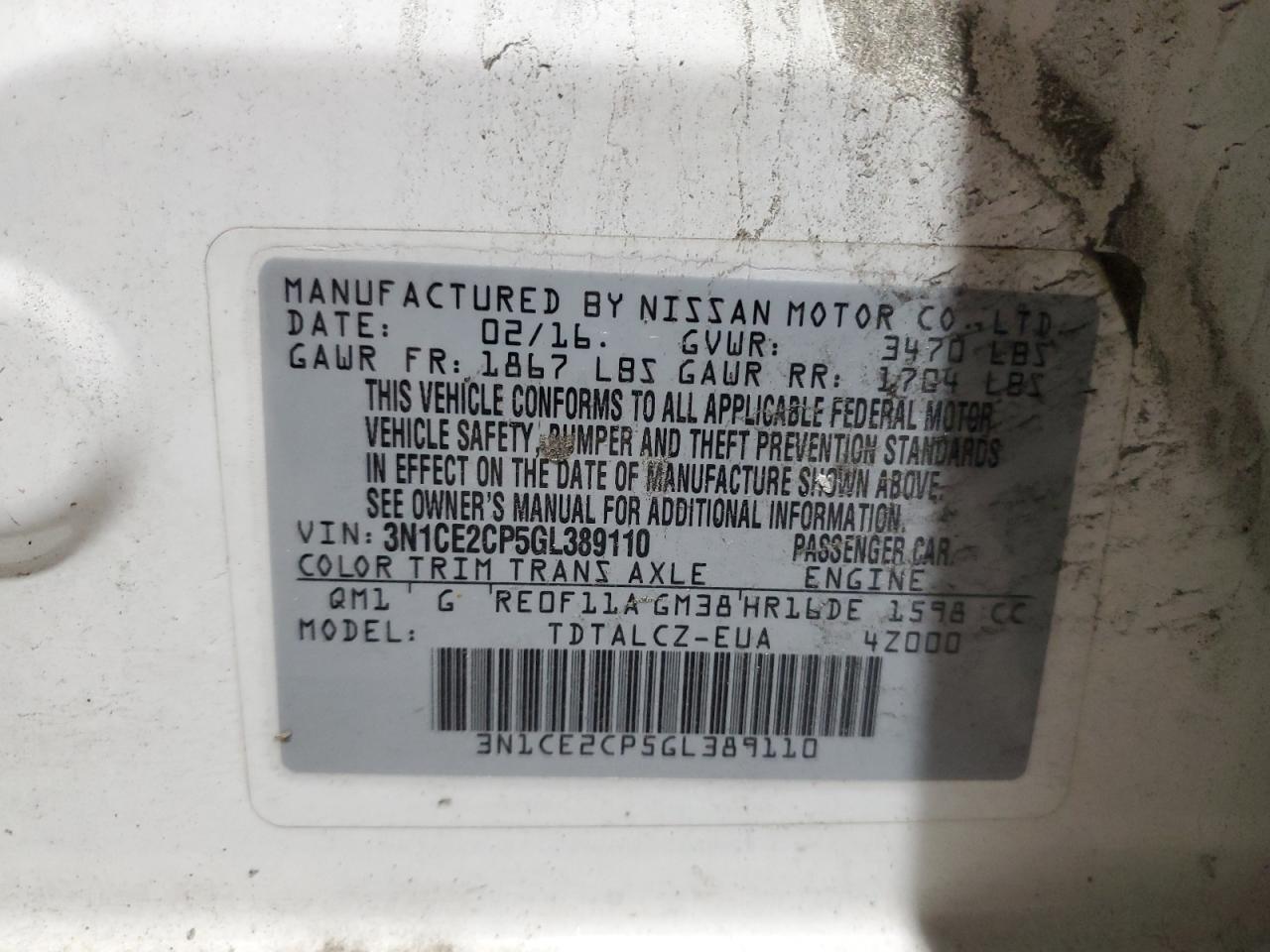 2016 NISSAN Versa Note