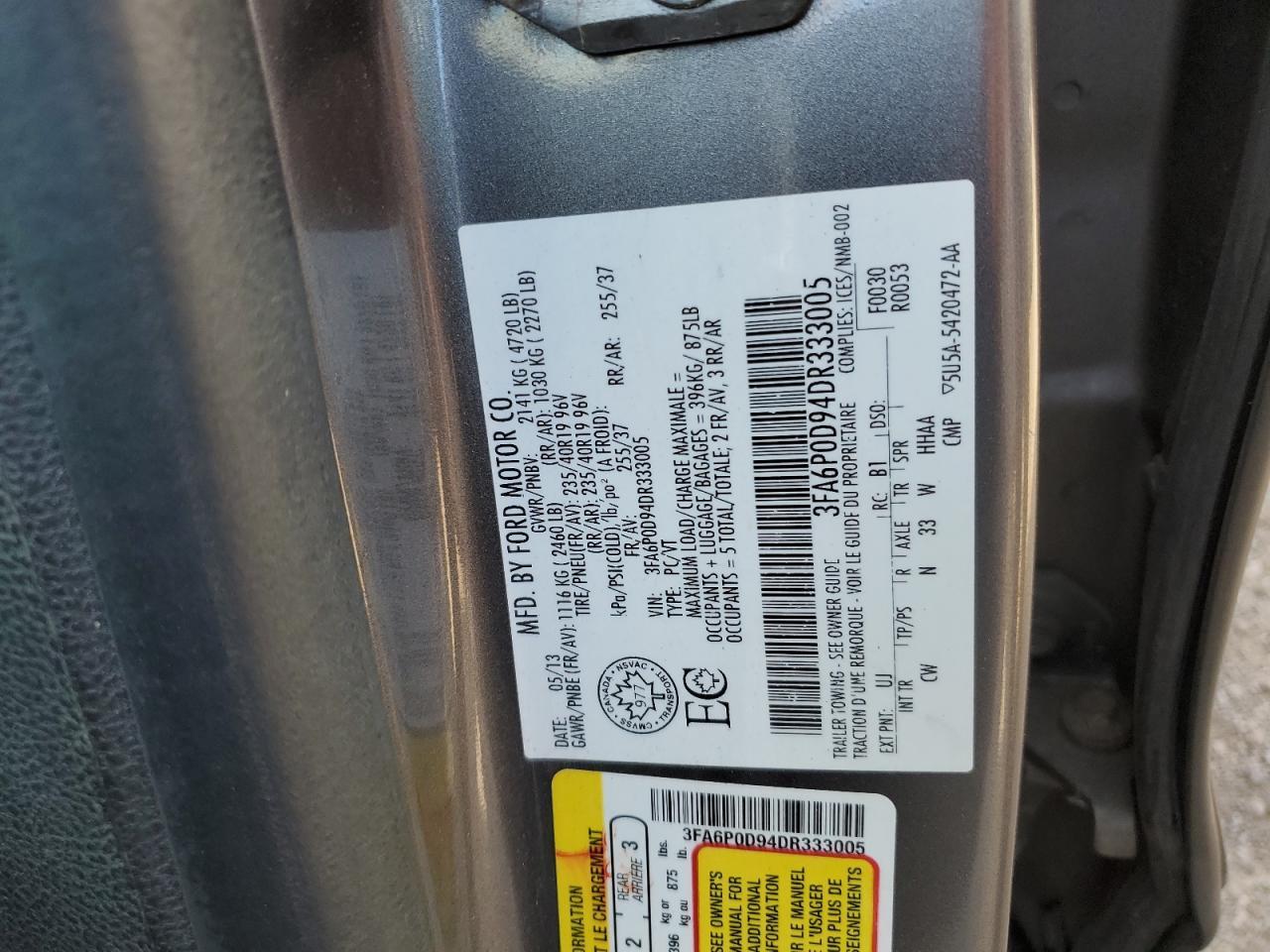 2013 FORD FUSION
