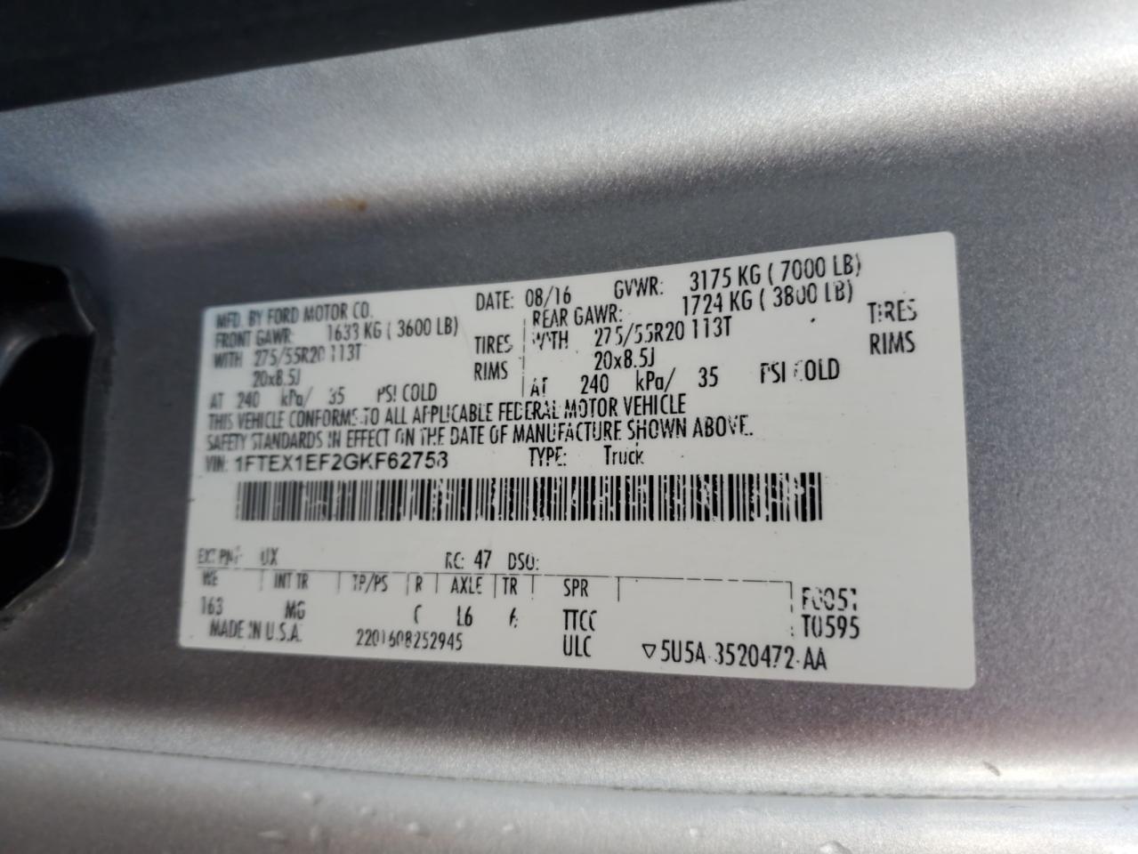 2016 FORD F-150