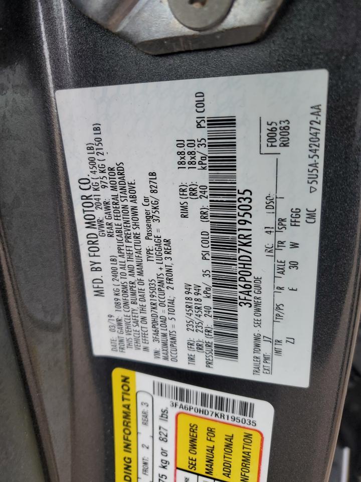 2019 FORD FUSION