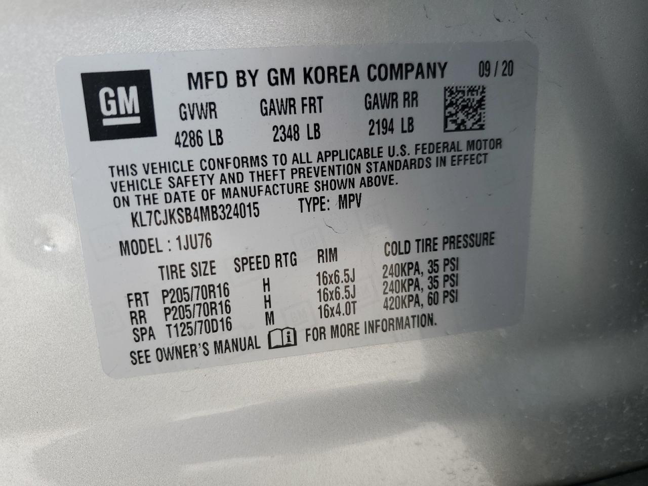2021 CHEVROLET TRAX