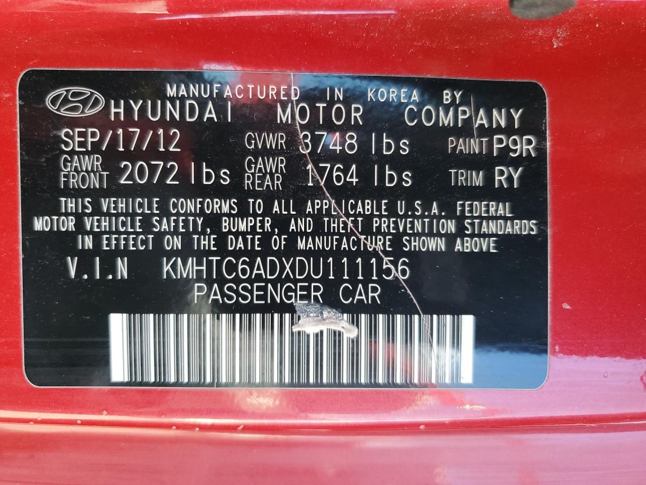 2013 HYUNDAI VELOSTER
