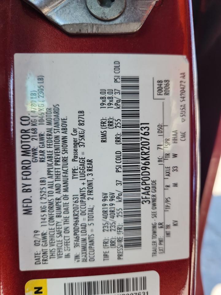 2019 FORD FUSION