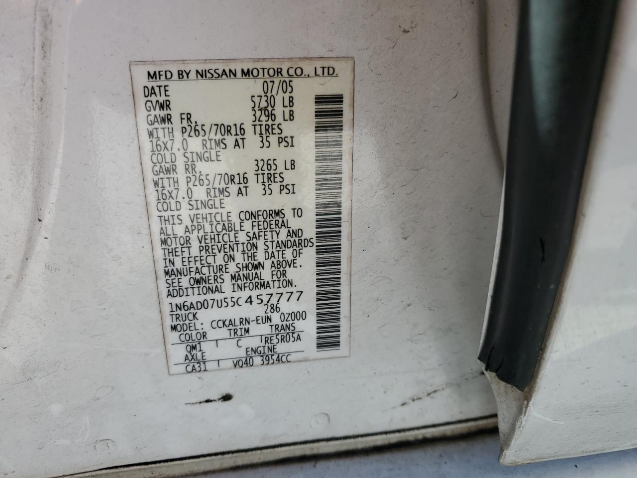 2005 NISSAN Frontier