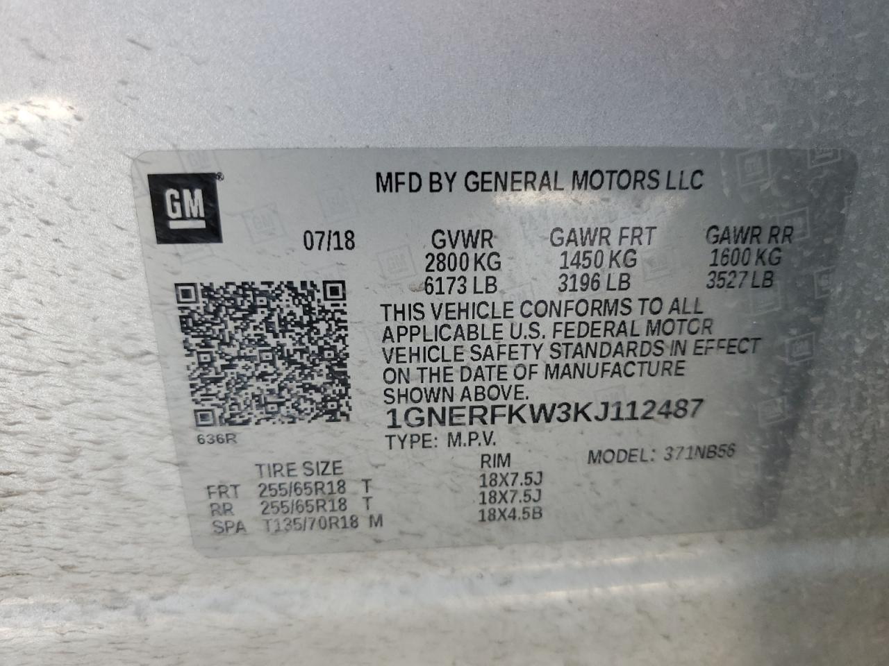2019 CHEVROLET TRAVERSE