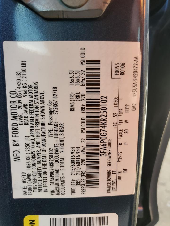 2019 FORD FUSION