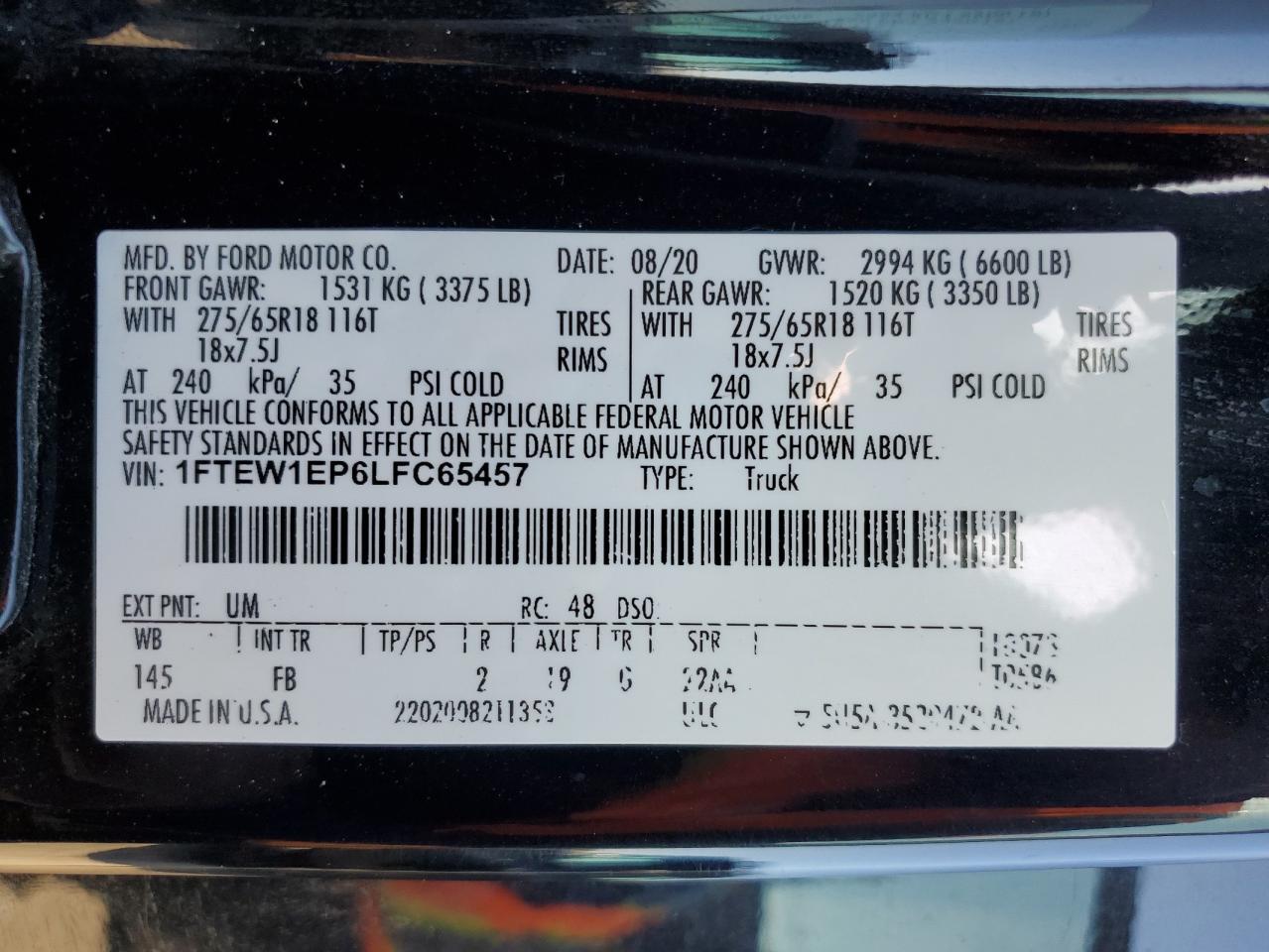 2020 FORD F-150
