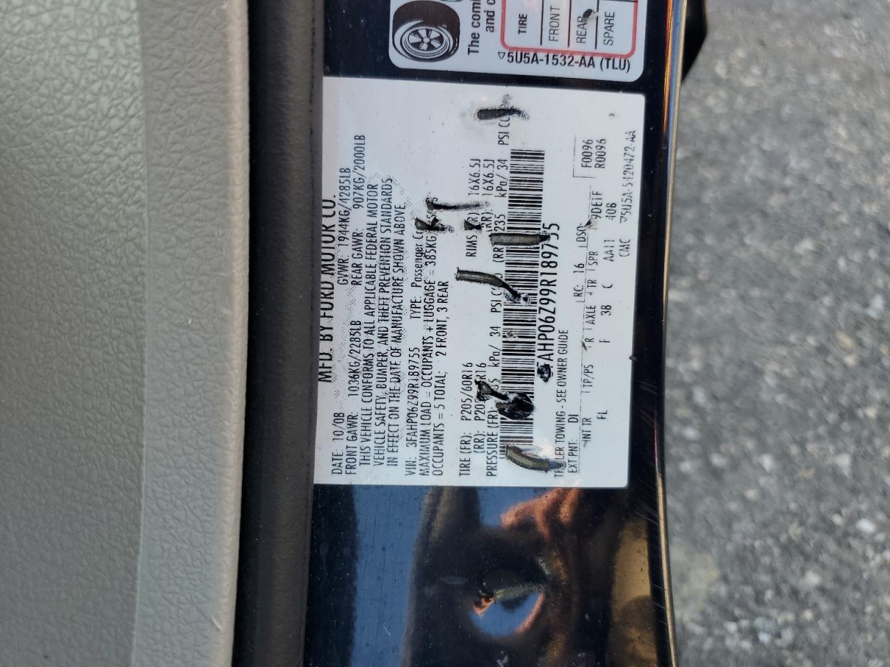 2009 FORD FUSION