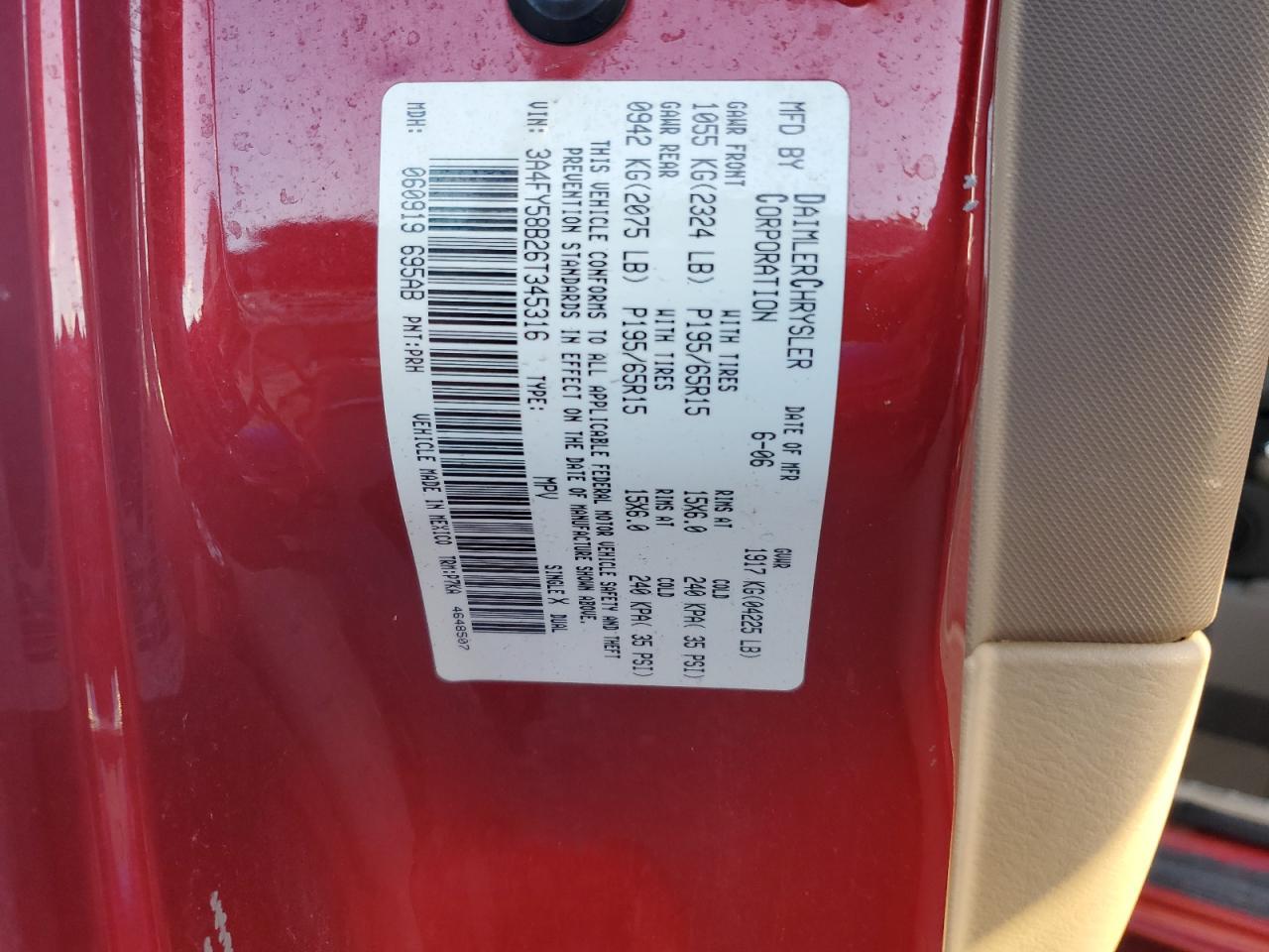 2006 CHRYSLER PT CRUISER