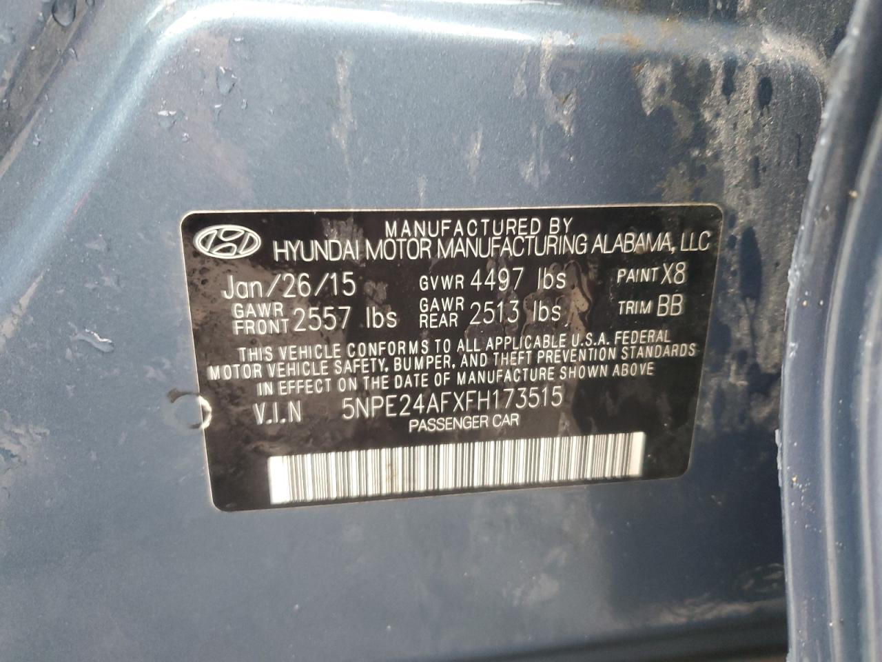 2015 HYUNDAI SONATA