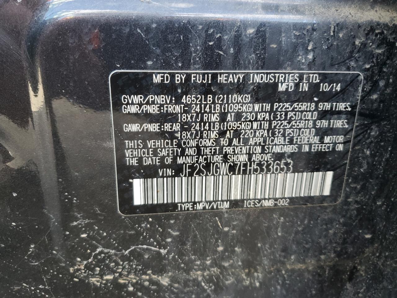 2015 SUBARU FORESTER