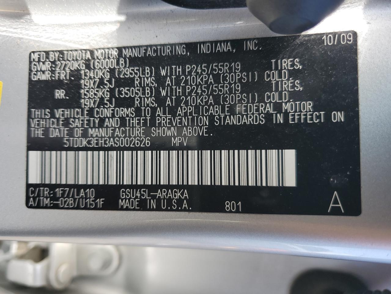 2010 TOYOTA HIGHLANDER