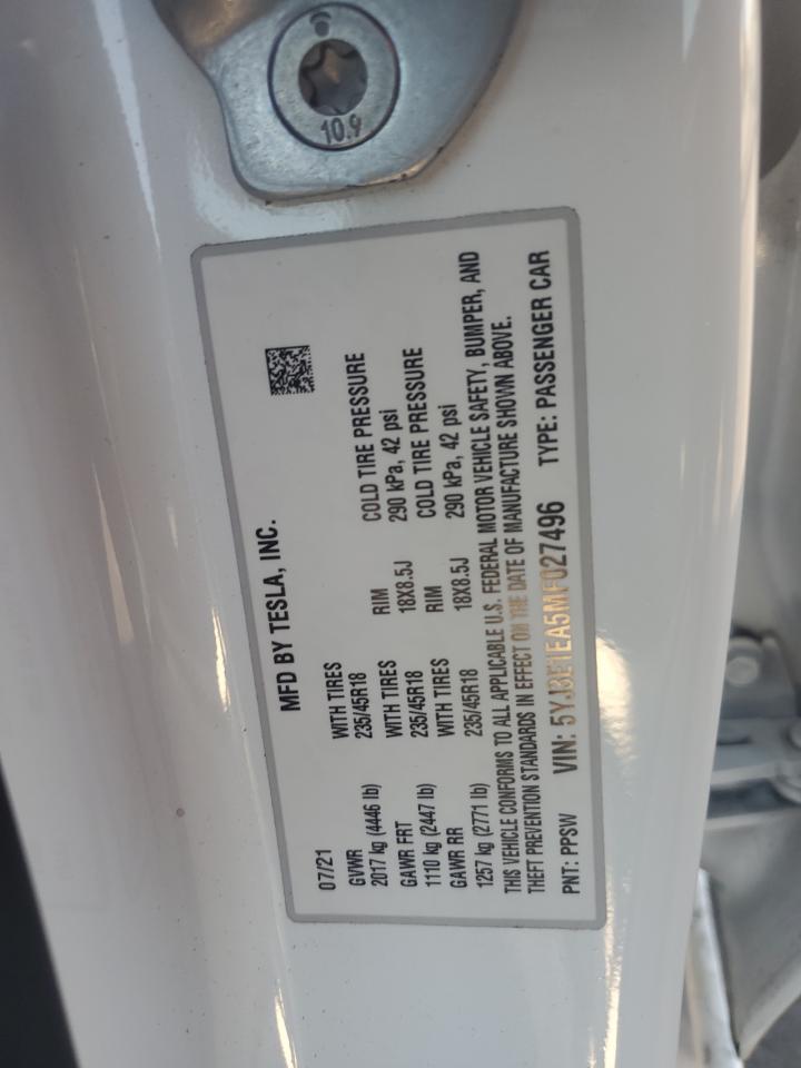 2021 TESLA MODEL 3