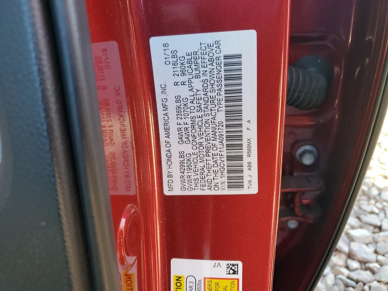 2018 HONDA ACCORD