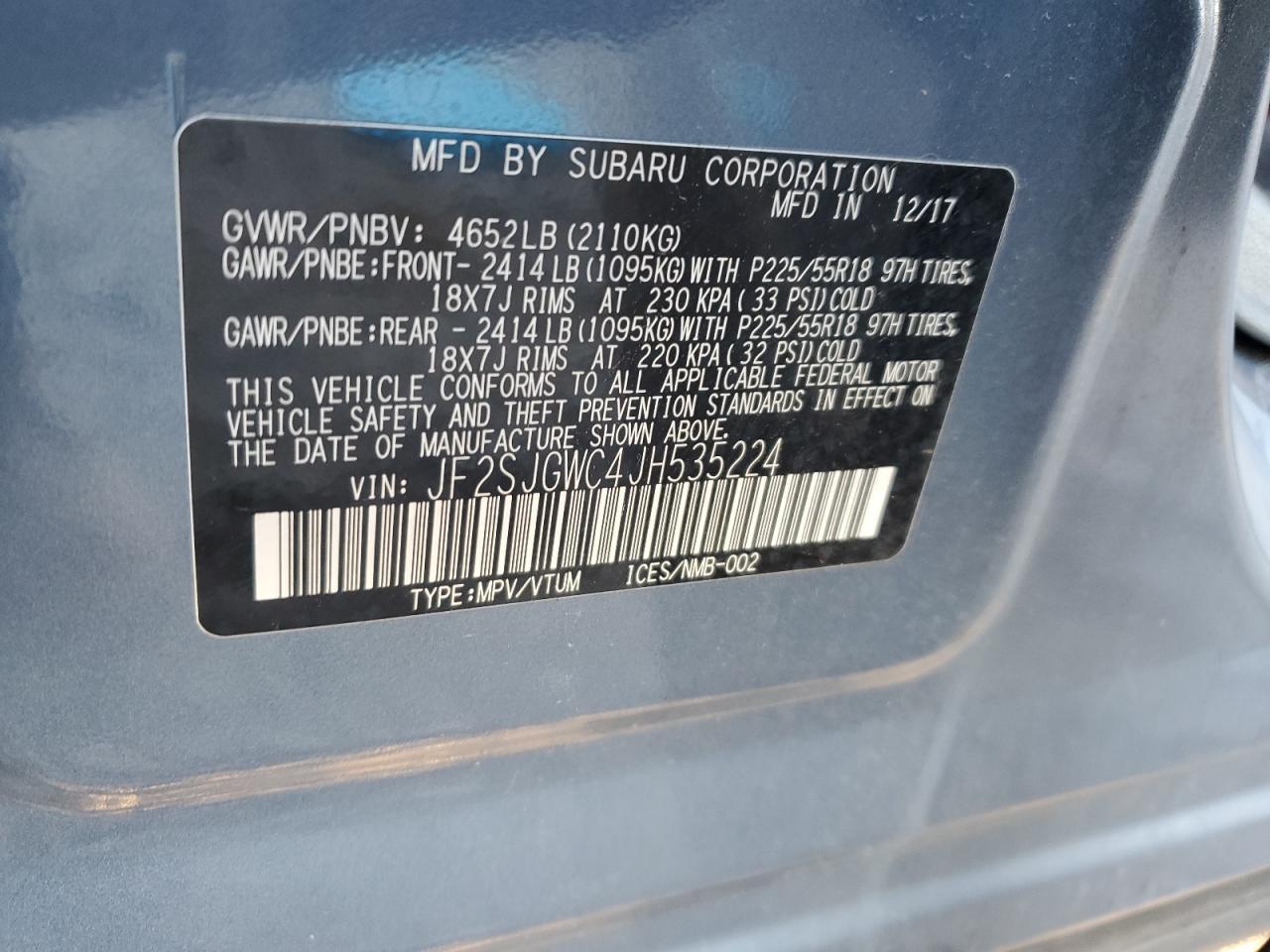 2018 SUBARU FORESTER