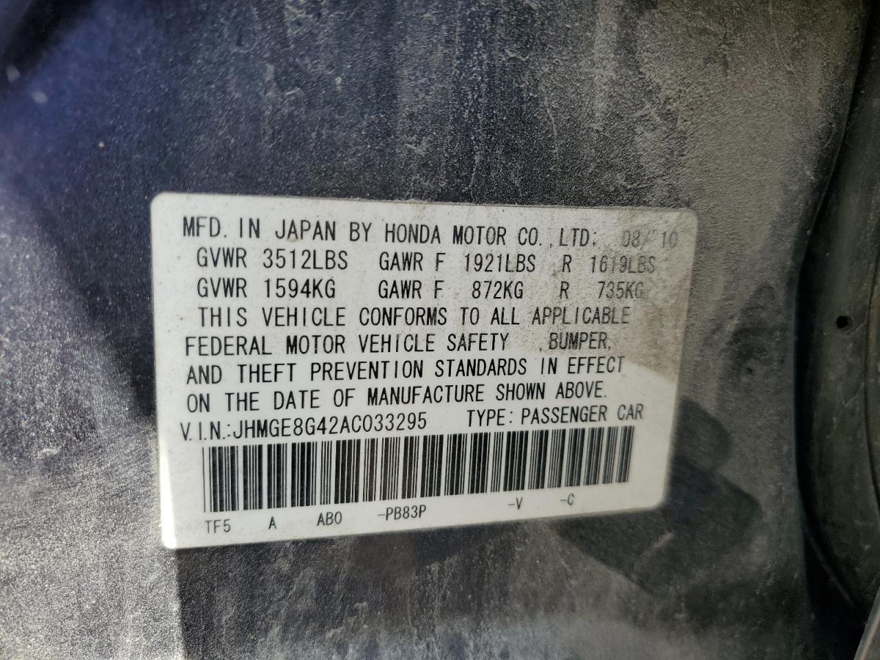2010 HONDA FIT