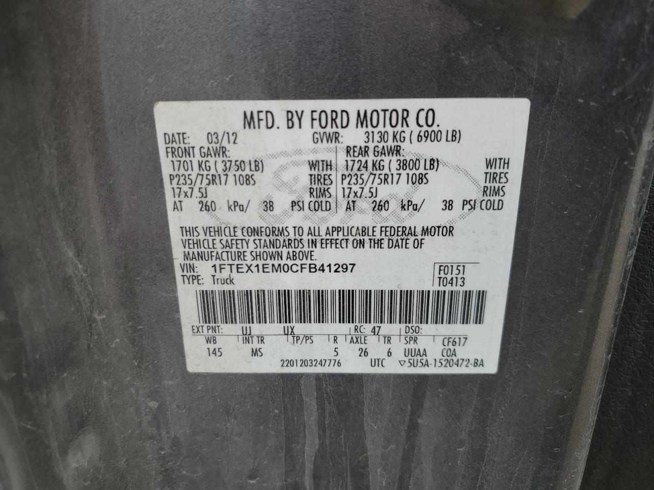 2012 FORD F-150