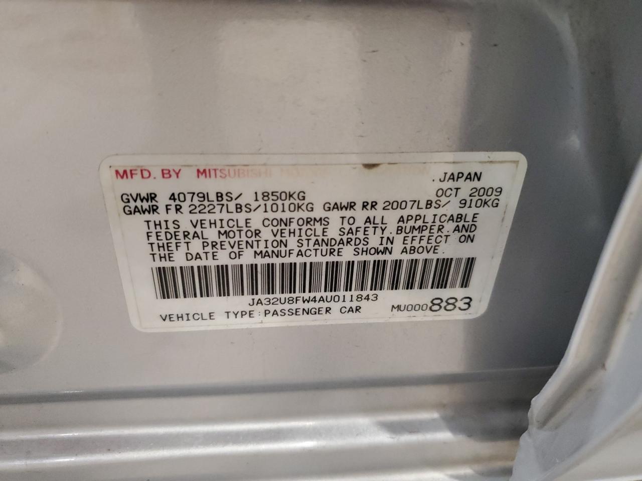 2010 MITSUBISHI LANCER
