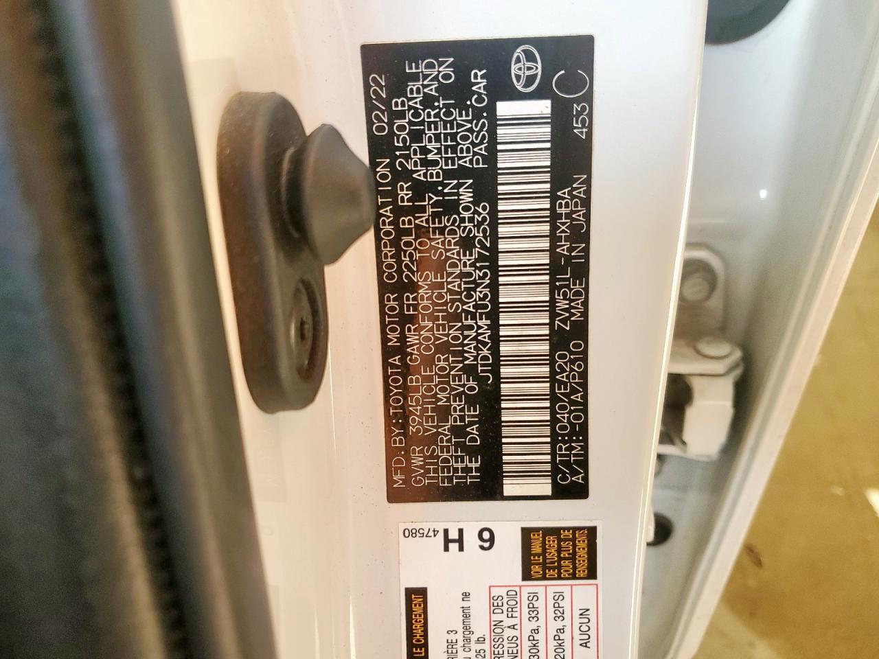 2022 TOYOTA PRIUS