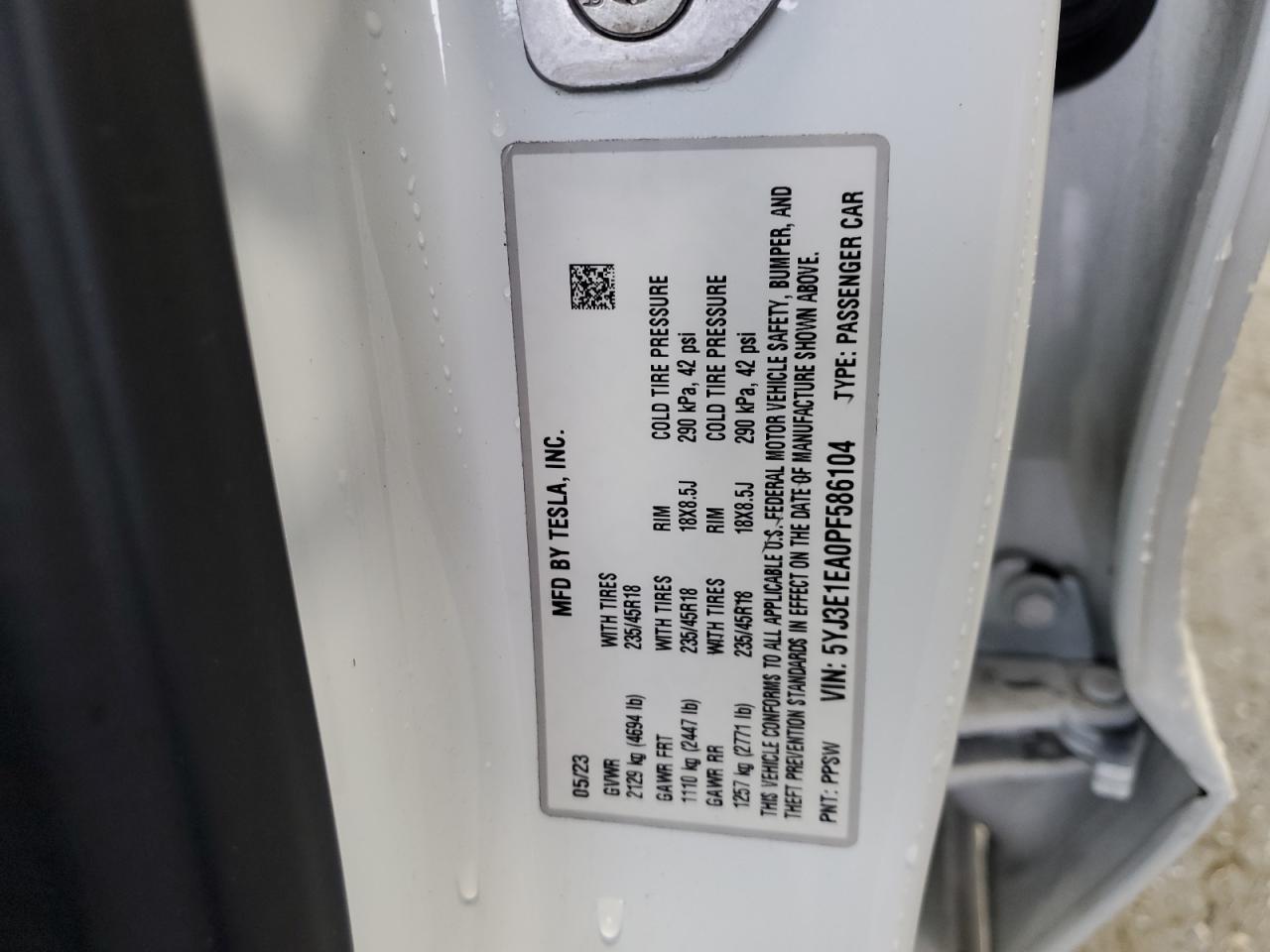 2023 TESLA MODEL 3