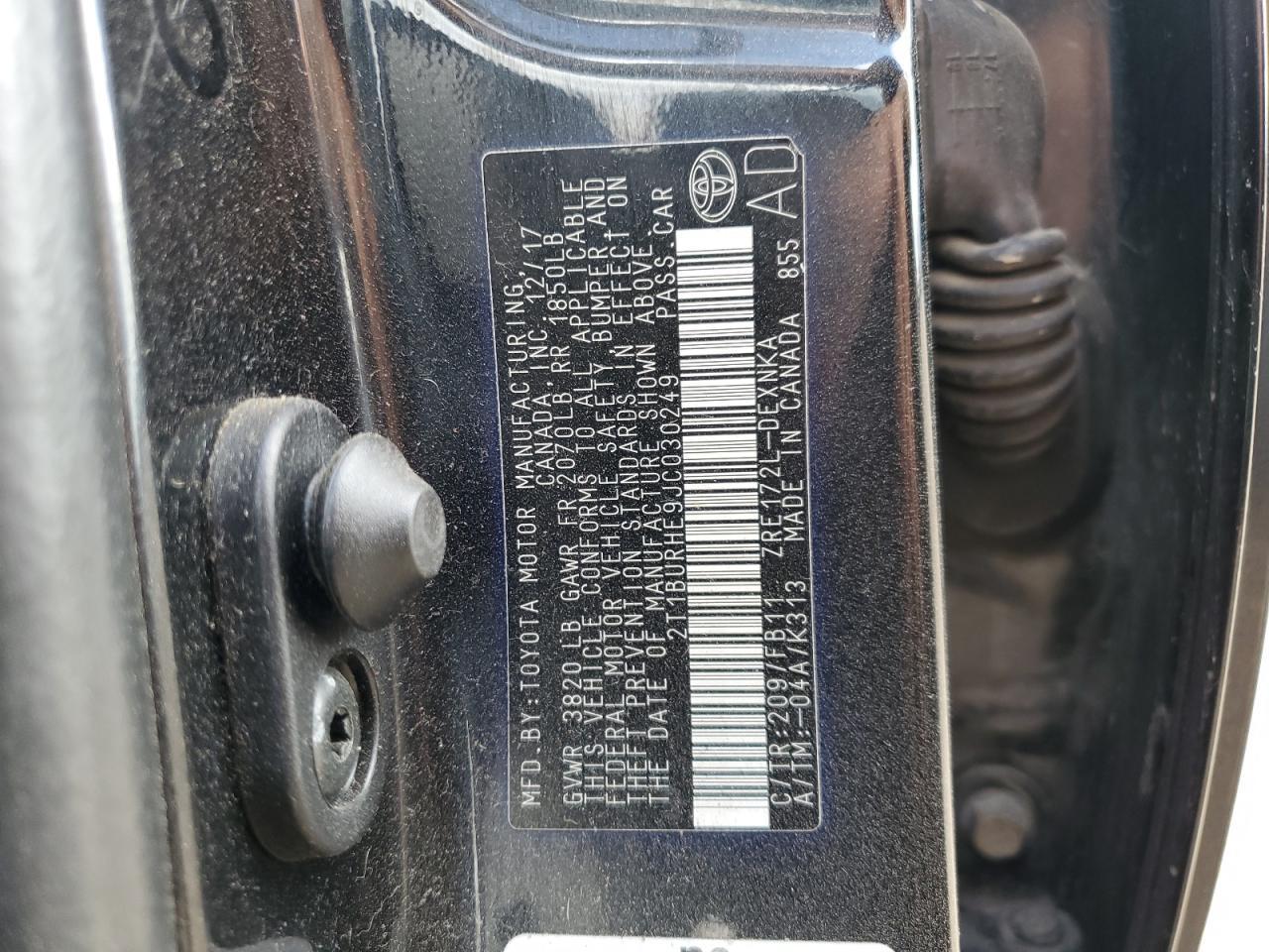 2018 TOYOTA COROLLA