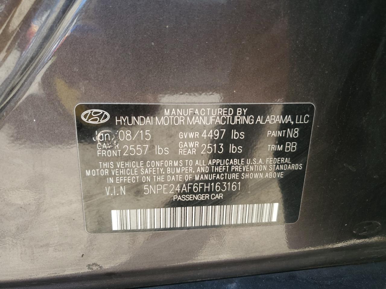2015 HYUNDAI SONATA