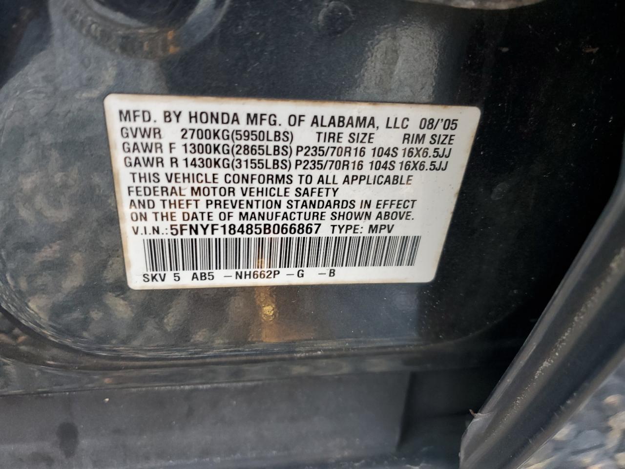 2005 HONDA PILOT